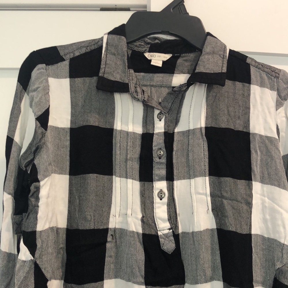 Black and White Plaid Tunic - Picture 3 of 5